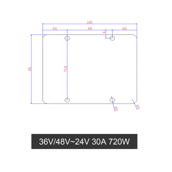 WaterProof 36V/48V to 24V 30A 720W Step Down DC/DC Power Converter Regulator