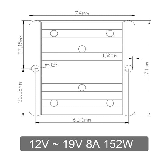 12V to 19V 8A 152W DC-DC Boost Step Up Power Converter Voltage Regulator Module