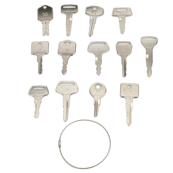 13 Pcs Forklift Heavy Equipment Construction Ignition Key Set