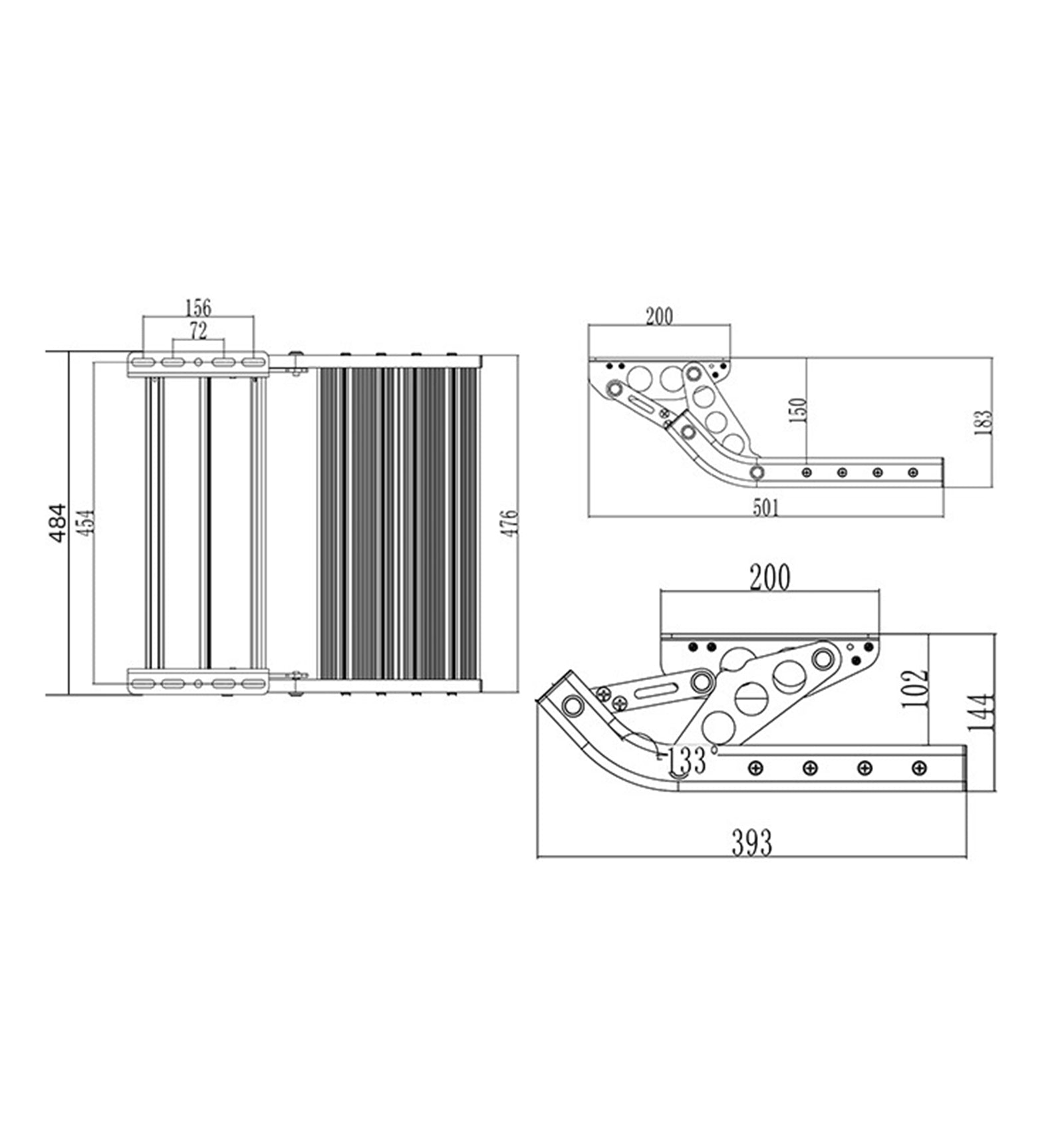 Aluminium Manuell Herausziehbare Klapptrittstufe Wohnmobil RV Campervan Caravan Neujahrsverkauf