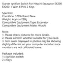 Starter Ignition Switch For Hitachi Excavator EX200 EX200-1 With 6 Pins 2 Keys-9