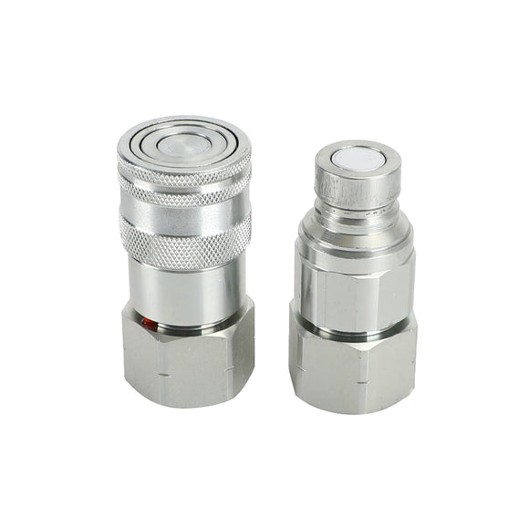 3/4Inch NPT Pair Hydraulic Flat Face Quick Coupler Skid Steer For Bobcat ISO 16028