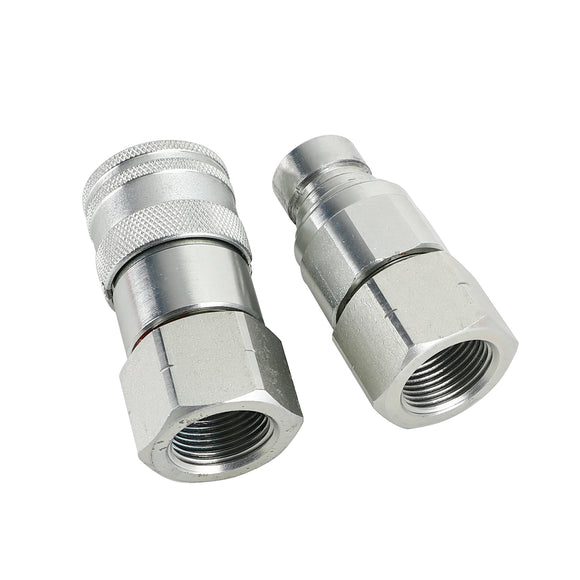 3/4Inch NPT Pair Hydraulic Flat Face Quick Coupler Skid Steer For Bobcat ISO 16028