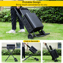 Tragbarer Propangrill mit Beinen, zusammenklappbarer Gasgrill mit Grillplatte und Haube und Seitenablage-6