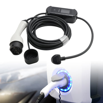Chargeur EV portable de type 2, câble de 10 mètres, prise britannique à 3 broches, 13 A, réglable, soldes du Nouvel An - 0