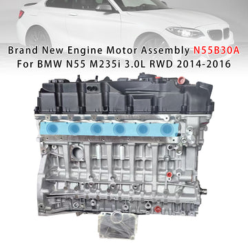 2014-2016 BMW N55 M235i 3.0L RWD Brand New Engine Motor Assembly N55B30A Generic - 0