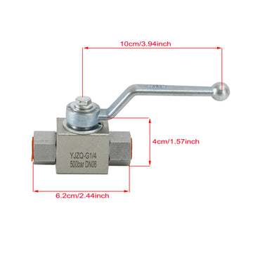 2 Way Hydraulic Ball Valve 1/4 Inch NPT Female High Pressure Ball Valve - 0
