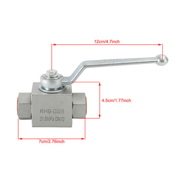 2 Way Hydraulic Ball Valve 3/8 Inch NPT Female High Pressure Ball Valve - 0