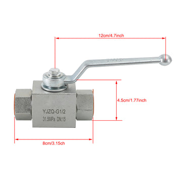 2 Way Hydraulic Ball Valve 1/2 Inch NPT Female High Pressure Ball Valve - 0