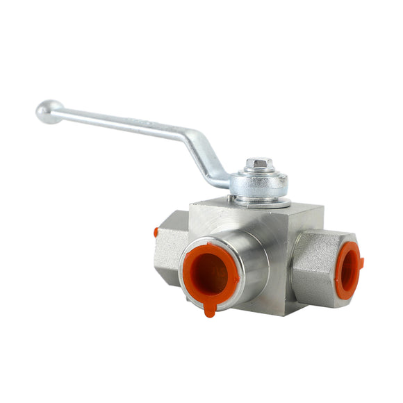 3 Way Hydraulic Ball Valve 1/2Inch NPT Female High Pressure Ball Valve
