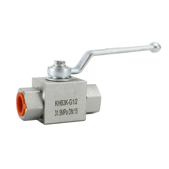 3 Way Hydraulic Ball Valve 1/2Inch NPT Female High Pressure Ball Valve