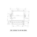 DC 12V/24V To 5V 5A 25W Converter Regulator Power Supplies Transformer-4