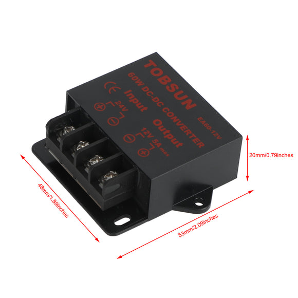 DC 24V Step Down To DC 12V 5A 60W Voltage Regulator Reducer Power Converter
