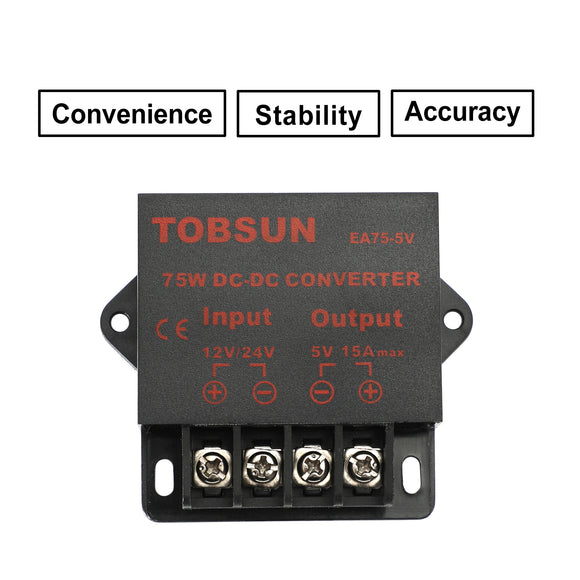 DC 12V/24V Step Down To DC 5V 15A 75W Voltage Regulator Reducer Power Converter