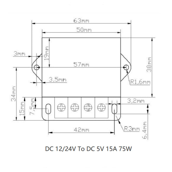 DC 12V/24V Step Down To DC 5V 15A 75W Voltage Regulator Reducer Power Converter