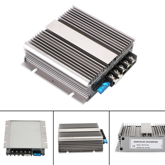 WaterProof DC 48V/60V/72V Step Down to DC 12V 20A Power Regulator Transformer