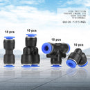 40X 6mm OD 1/4 Inch Plastic Pneumatic Push Connector Set Air Line Quick Fittings-3