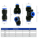 40X 6mm OD 1/4 Inch Plastic Pneumatic Push Connector Set Air Line Quick Fittings-8