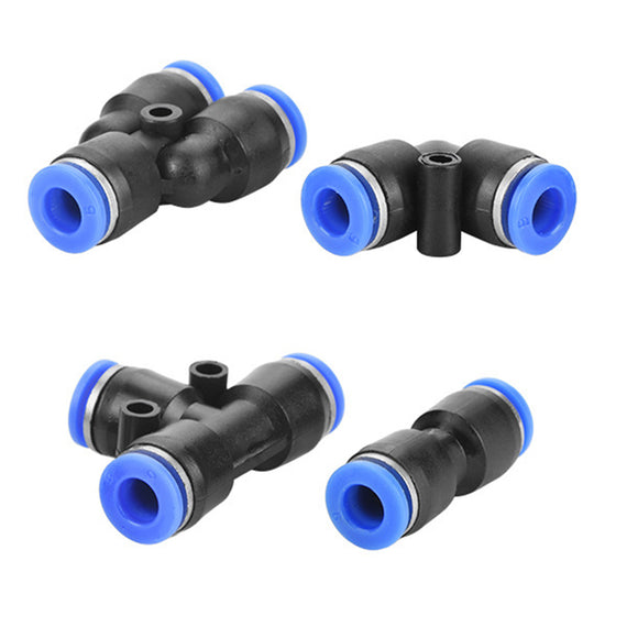 40X 6mm OD 1/4 Inch Plastic Pneumatic Push Connector Set Air Line Quick Fittings