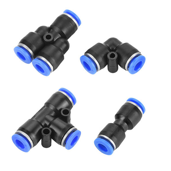 40X 6mm OD 1/4 Inch Plastic Pneumatic Push Connector Set Air Line Quick Fittings