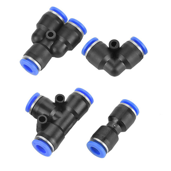 40X 6mm OD 1/4 Inch Plastic Pneumatic Push Connector Set Air Line Quick Fittings