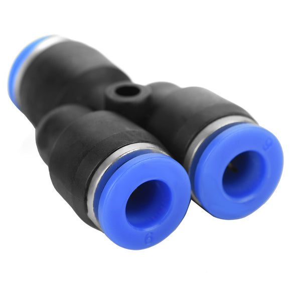 40X 6mm OD 1/4 Inch Plastic Pneumatic Push Connector Set Air Line Quick Fittings