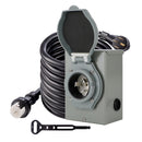50Amp Generator Cord 25FT+Power Inlet Box RV Extension Cord Waterproof Combo Kit-6