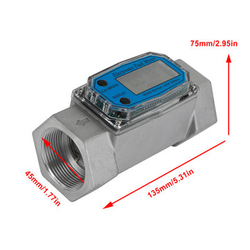 1.5 Inch Turbine Digital Diesel Fuel Flow Meter Oval Gear Flow Gauge BSPT/NPT - 0