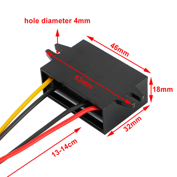Waterproof DC-DC Buck Step Down Volt Converter 20V-72V 24V 36V 48V to 12V 3A