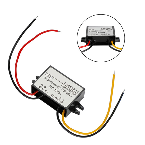 Waterproof Buck Step Down Converter DC24V 36V 48V to DC12V 2A Car Power Module