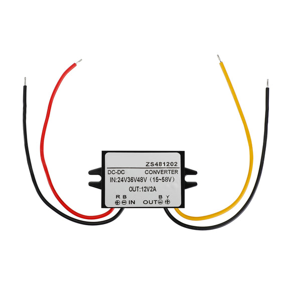 Waterproof Buck Step Down Converter DC24V 36V 48V to DC12V 2A Car Power Module