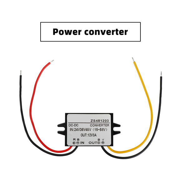 Waterproof Buck Step Down Converter DC24V 36V 48V to DC12V 3A Car Power Module