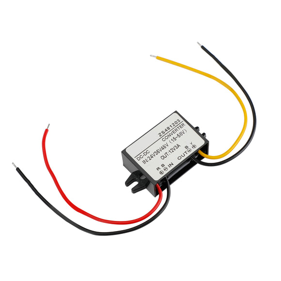 Waterproof Buck Step Down Converter DC24V 36V 48V to DC12V 3A Car Power Module