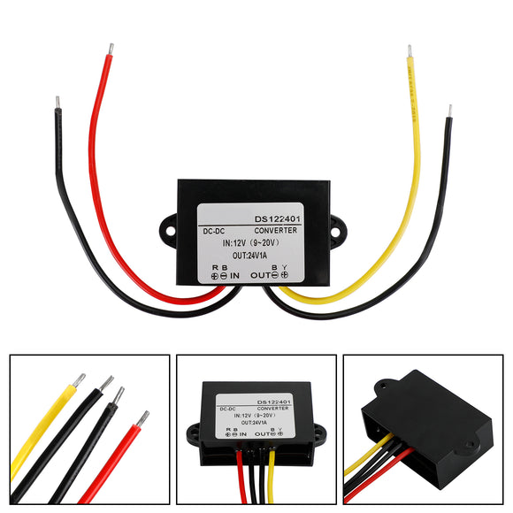 Waterproof DC-DC Boost Step-Up Converter 12V To 24V 1A Car Power Supply Module
