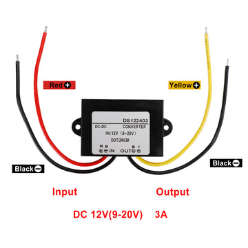 Waterproof DC-DC Boost Step-Up Converter 12V to 24V 3A Car Power Supply Module - 0