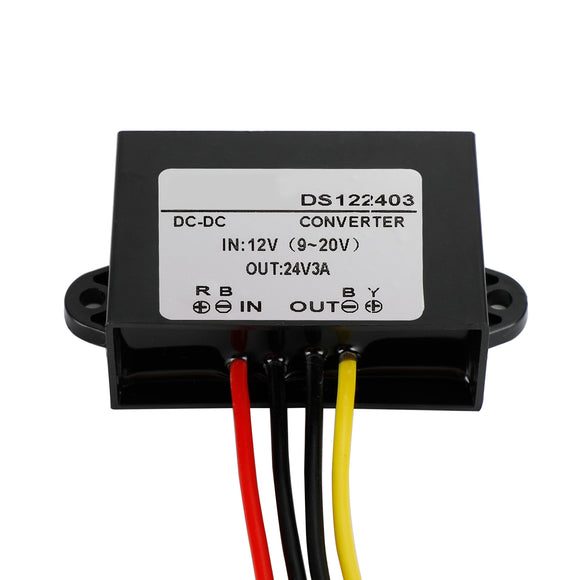 Waterproof DC-DC Boost Step-Up Converter 12V to 24V 3A Car Power Supply Module