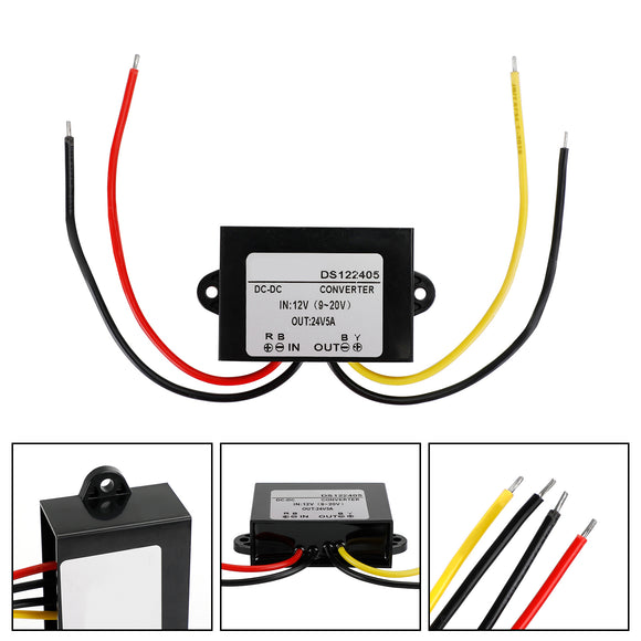 Waterproof DC-DC Boost Step-Up Converter 12V to 24V 5A Car Power Supply Module