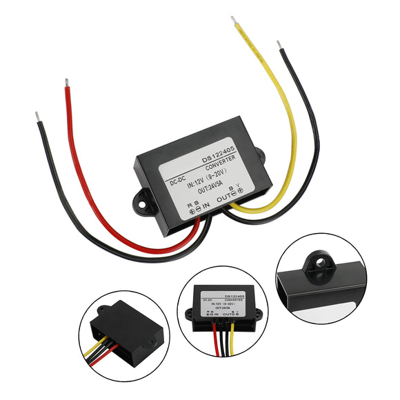 Waterproof DC-DC Boost Step-Up Converter 12V to 24V 5A Car Power Supply Module