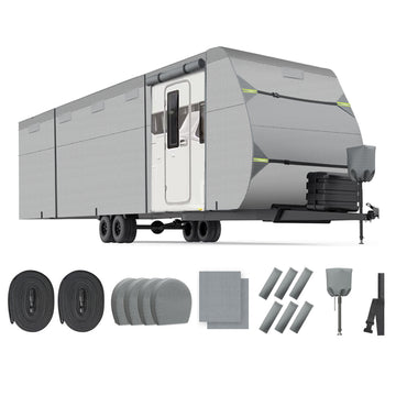 RV Cover 27'-30' Waterproof All Weather Trailer Motorhome Durable Extra Thick with Adhesive Repair Patches