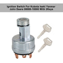 Ignition Switch For Kubota Iseki Yanmar John Deere 08086-10000 With 2Keys-3