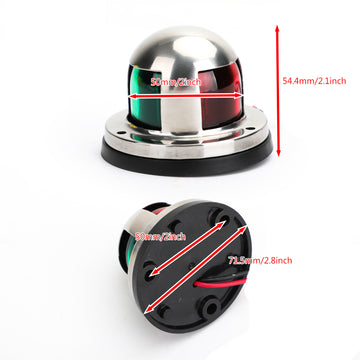 2 in1 LED Stainless Steel Bi Color Bow Navigation Light Marine Boat Yacht Light - 0