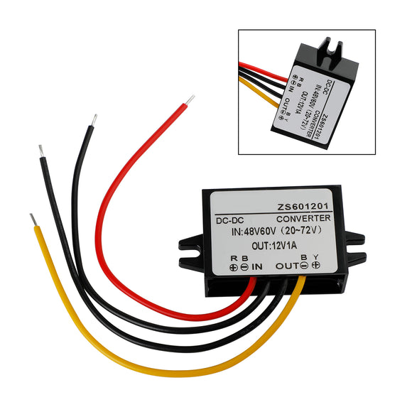 Waterproof DC-DC Converter 60V Step Down to 12V Car Power Supply Module 1A