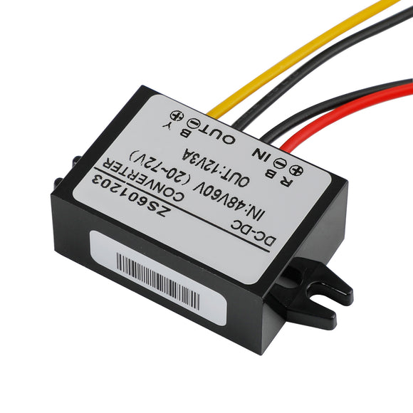 Waterproof DC-DC Buck Step Down Volt Converter 20V-72V 24V 36V 48V to 12V 3A