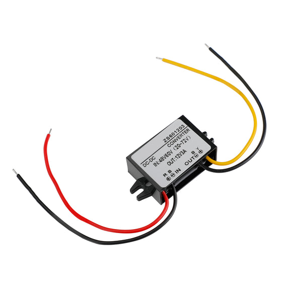 Waterproof DC-DC Buck Step Down Volt Converter 20V-72V 24V 36V 48V to 12V 3A