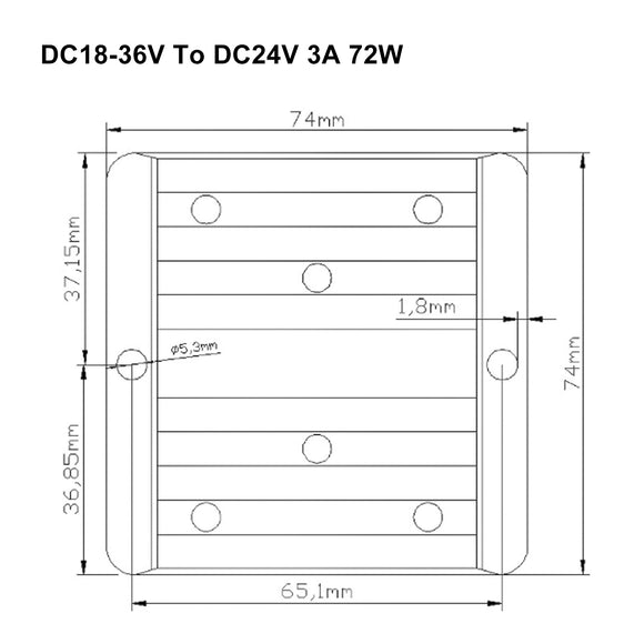 DC 18-36V Converter To DC 24V 3A Boost Buck Power Module Voltage Regulator