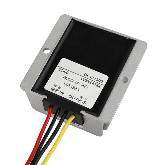 Waterproof DC 12V to 15V 5A 75W Step-Up Power Supply Converter Regulator