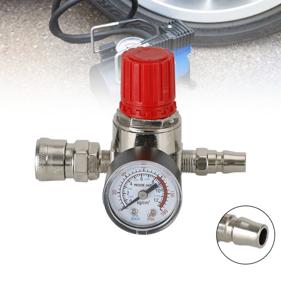 1/4Inch Pressure Regulator Air Compressor Adjustable Gauge Valve Control 175Psi