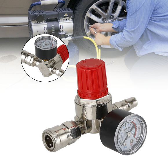 1/4Inch Pressure Regulator Air Compressor Adjustable Gauge Valve Control 175Psi