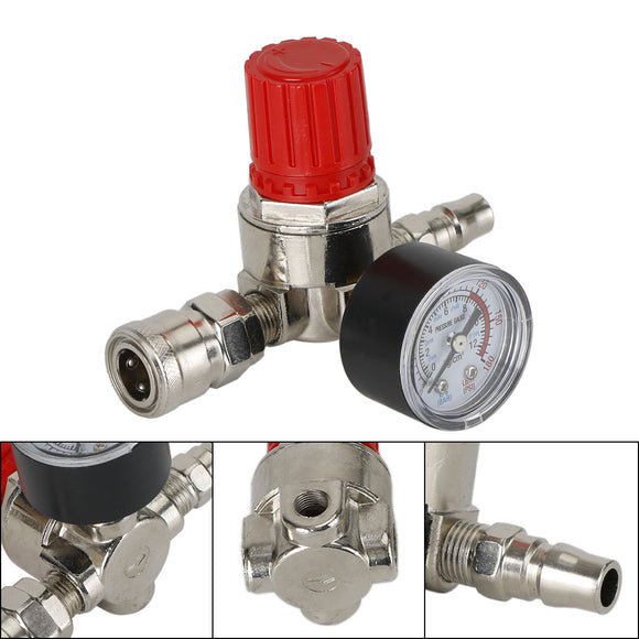 1/4Inch Pressure Regulator Air Compressor Adjustable Gauge Valve Control 175Psi