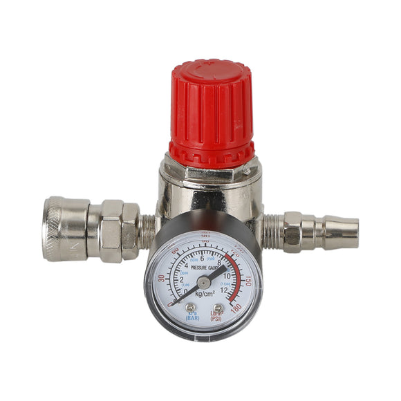 1/4Inch Pressure Regulator Air Compressor Adjustable Gauge Valve Control 175Psi